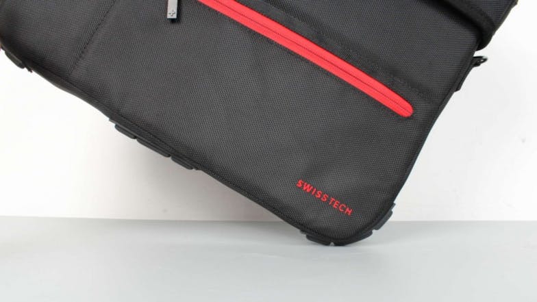 SwissTech 14" Firewall Laptop Briefcase with Carry Handle - Black/Red