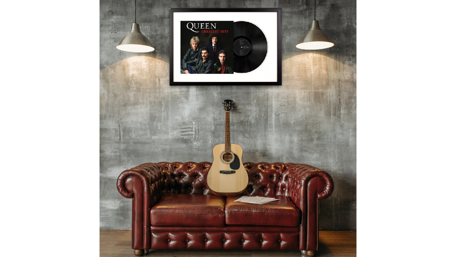 Queen - Greatest Hits Framed Vinyl + Album Art