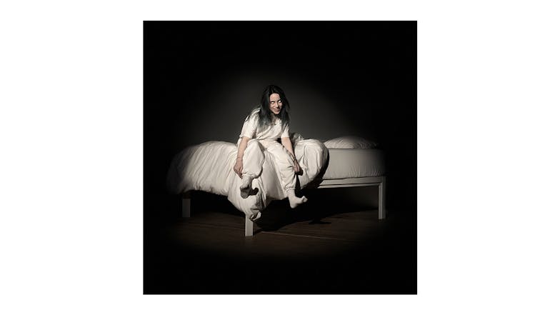 Crosley Record Storage Display Stand w/ Billie Eilish - When We All Fall Asleep, Where Do We Go? Vinyl Album