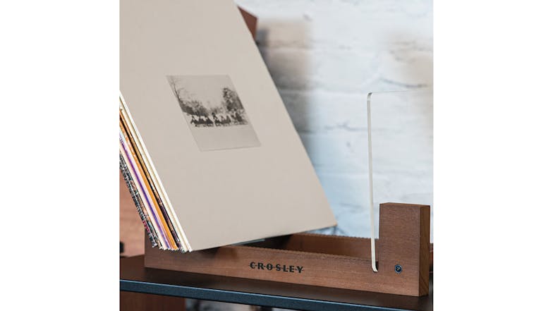 Crosley Record Storage Display Stand w/ Billie Eilish - When We All Fall Asleep, Where Do We Go? Vinyl Album