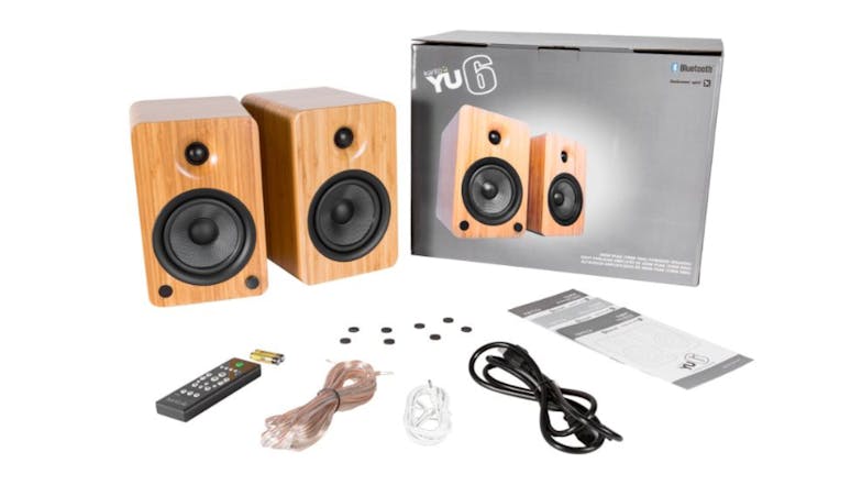 Kanto YU6 200W Bookshelf Speakers w/ Bluetooth - Bamboo Finish