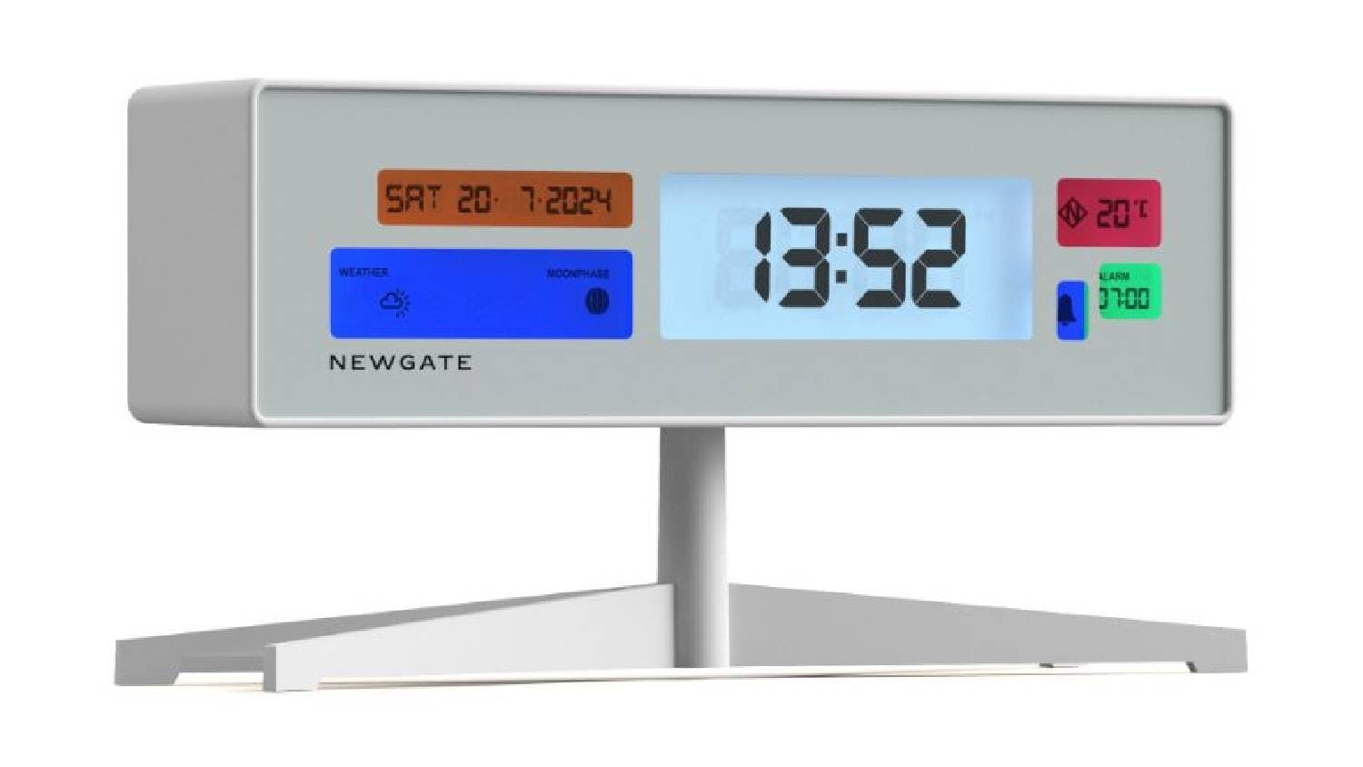 Newgate "Supergenius" LCD Alarm Clock - Matte White