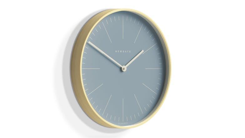 Newgate "Mr. Clarke" Wall Clock - Pale Wood/Pill Blue