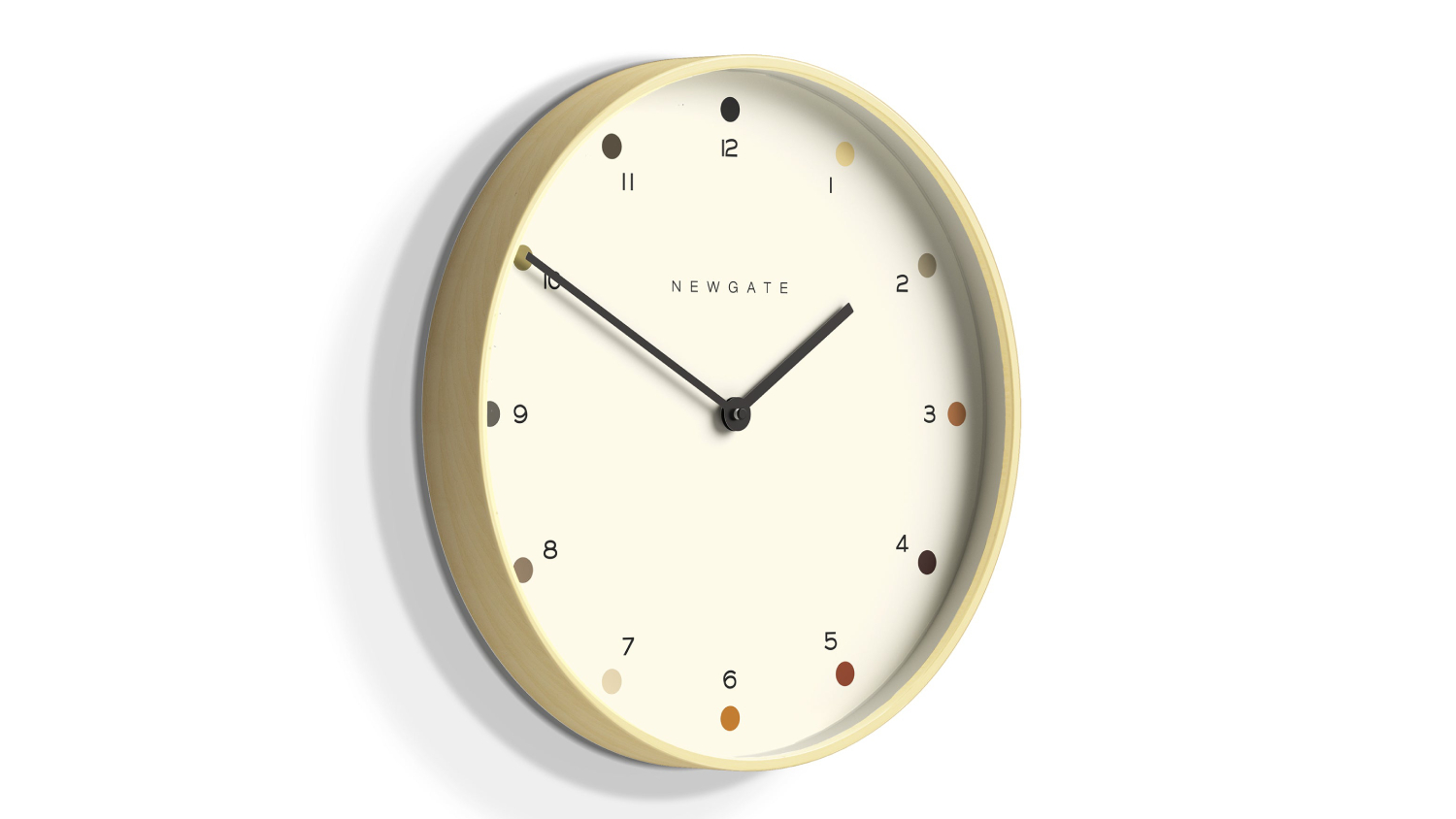 Newgate "Mr. Clarke" Wall Clock - Pale Wood/Dot Dial