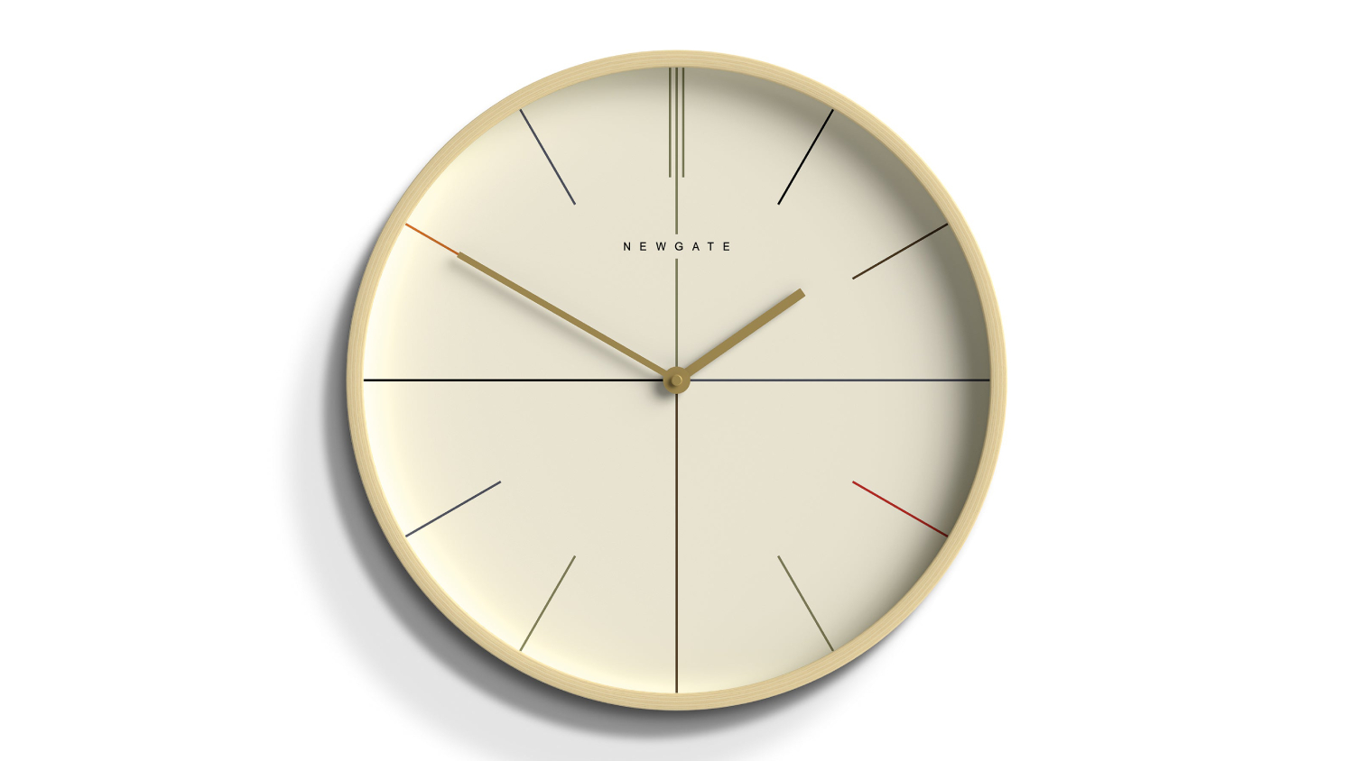 Newgate "Mr. Clarke" Wall Clock - Pale Wood/Hockey Dial