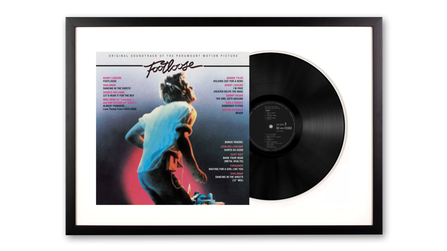 Footloose Official OST Framed Vinyl + Album Art