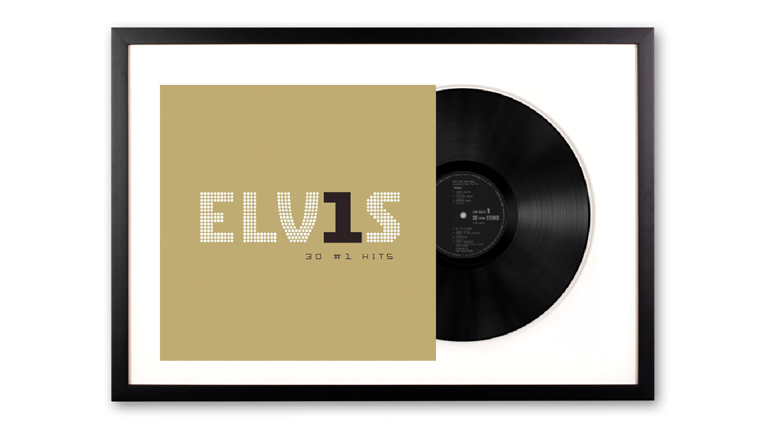 Elvis Presley - 30 #1 Hits Framed Vinyl + Album Art