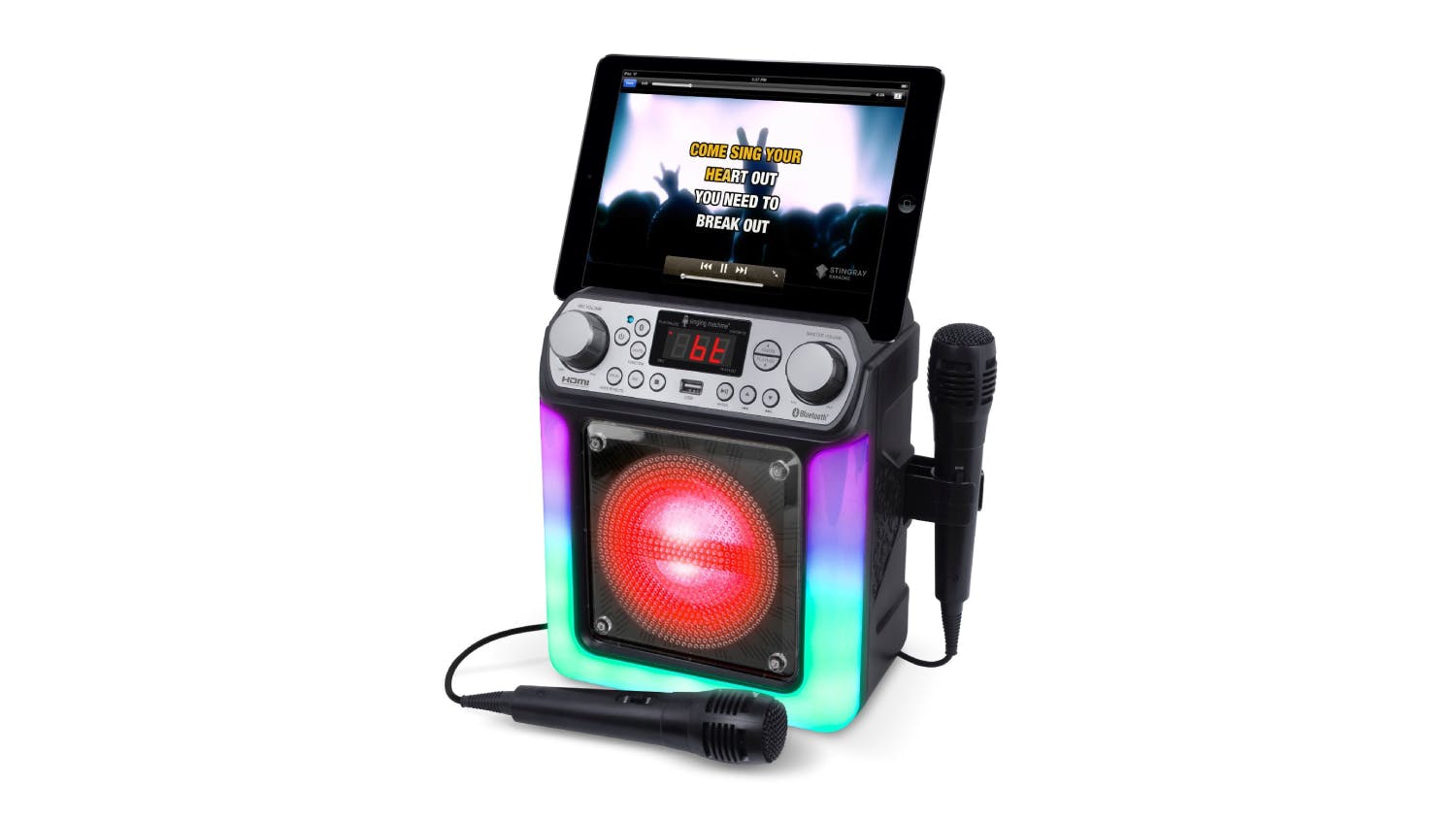 Singing Machine Groove Mini Portable Karaoke Machine w/ Bluetooth, HDMI, USB