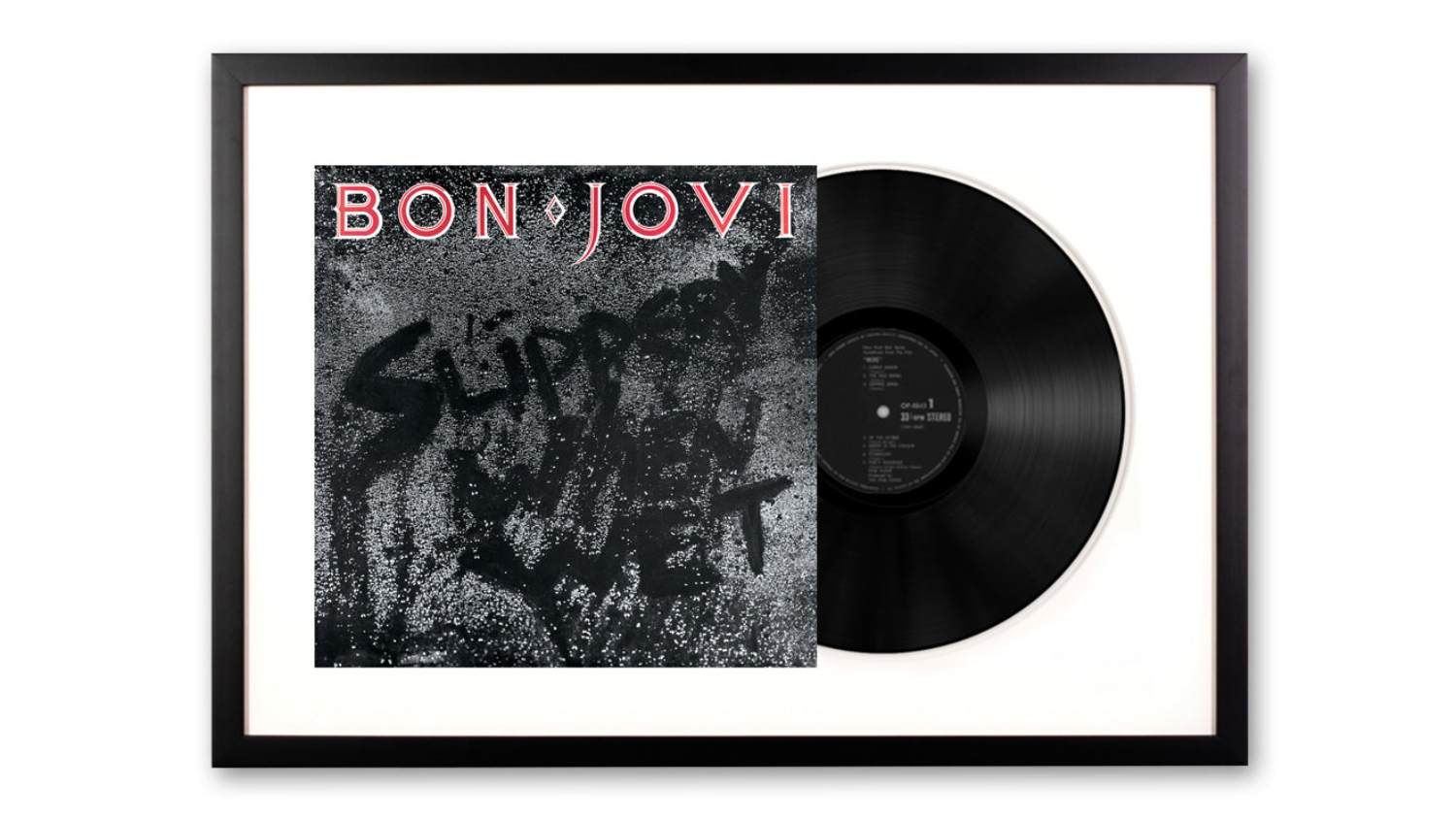 Bon Jovi - Slippery When Wet Framed Vinyl + Album Art