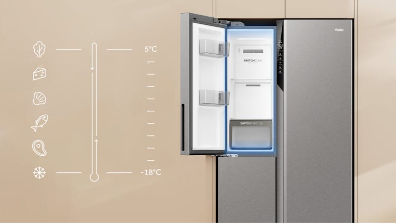 Haier 574L Side by Side Fridge Freezer - Satina (HRF575XS)