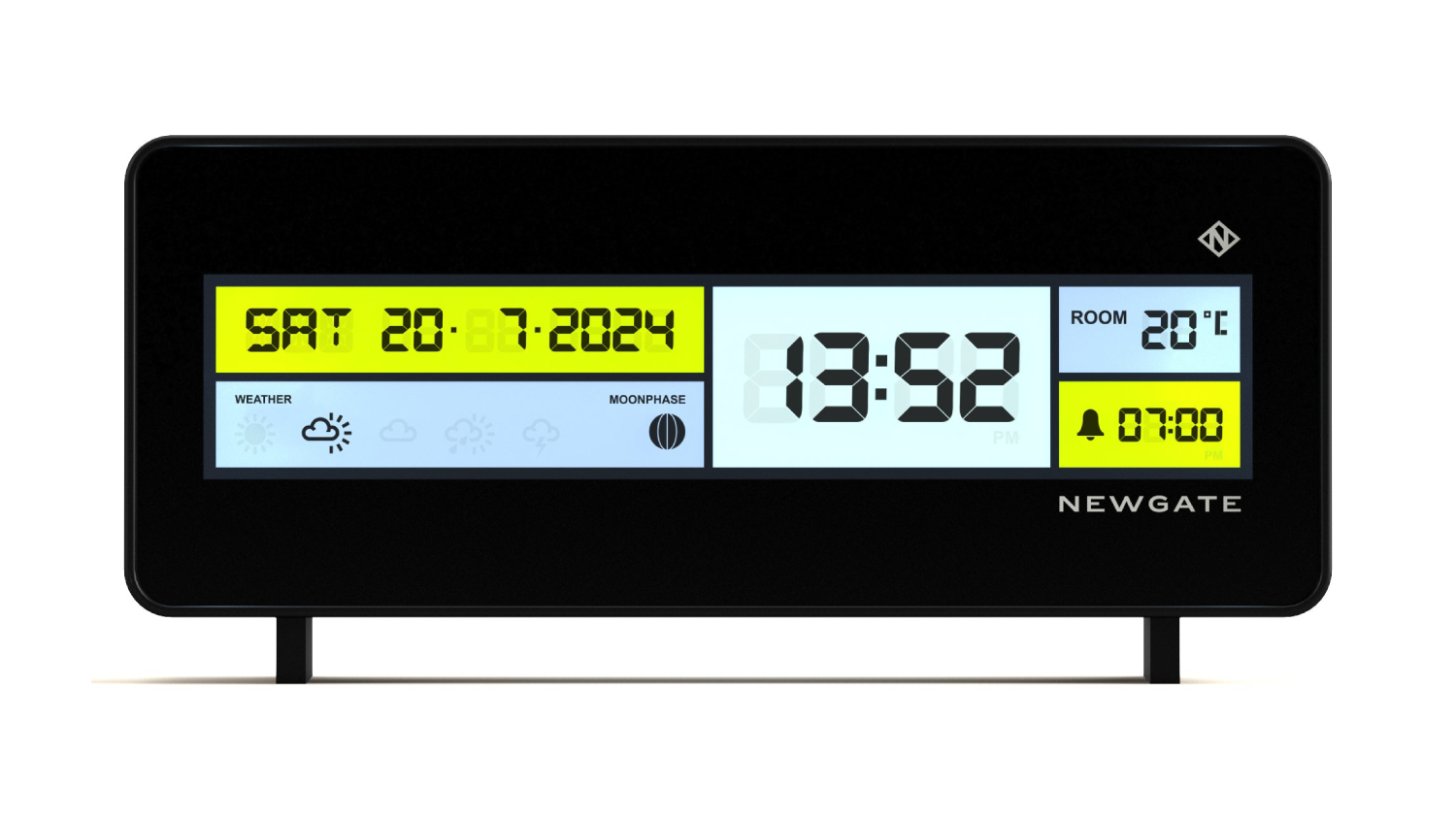 Newgate "Futurama" LCD Alarm Clock - Black/Black