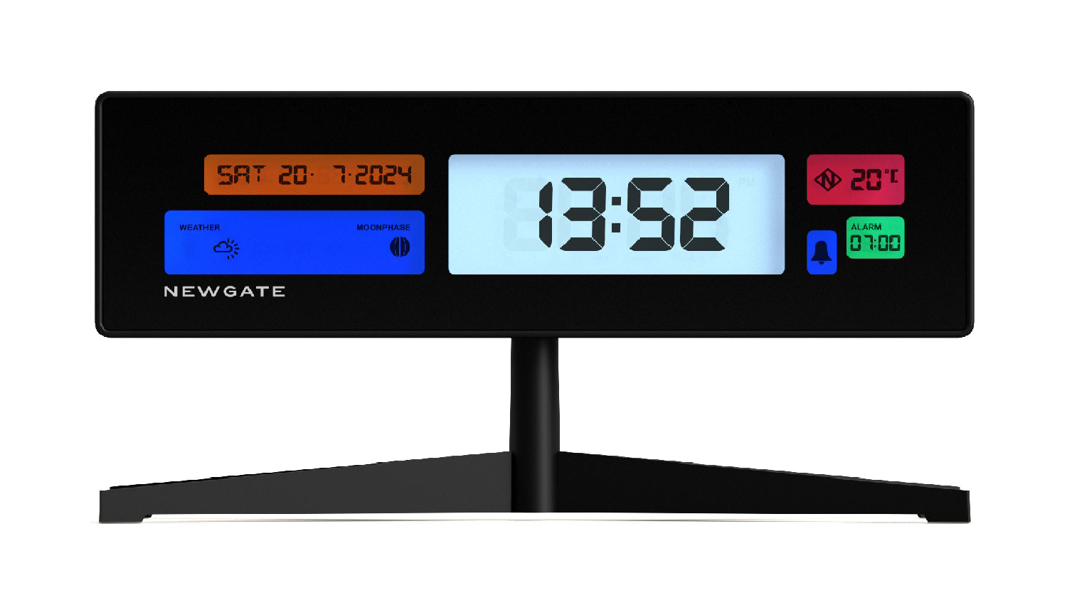 Newgate "Supergenius" LCD Alarm Clock - Matte Black