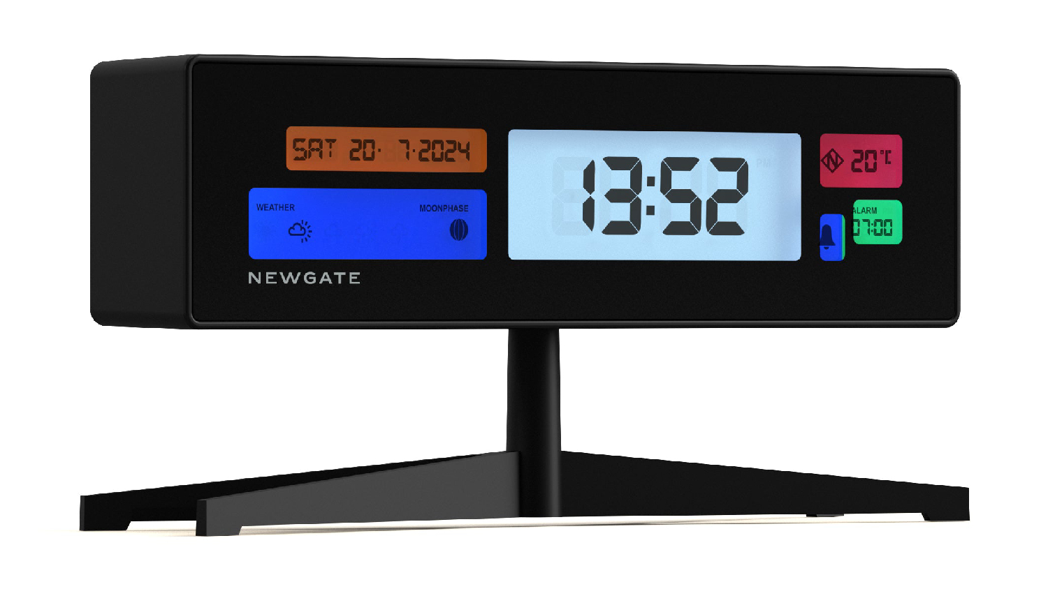 Newgate "Supergenius" LCD Alarm Clock - Matte Black