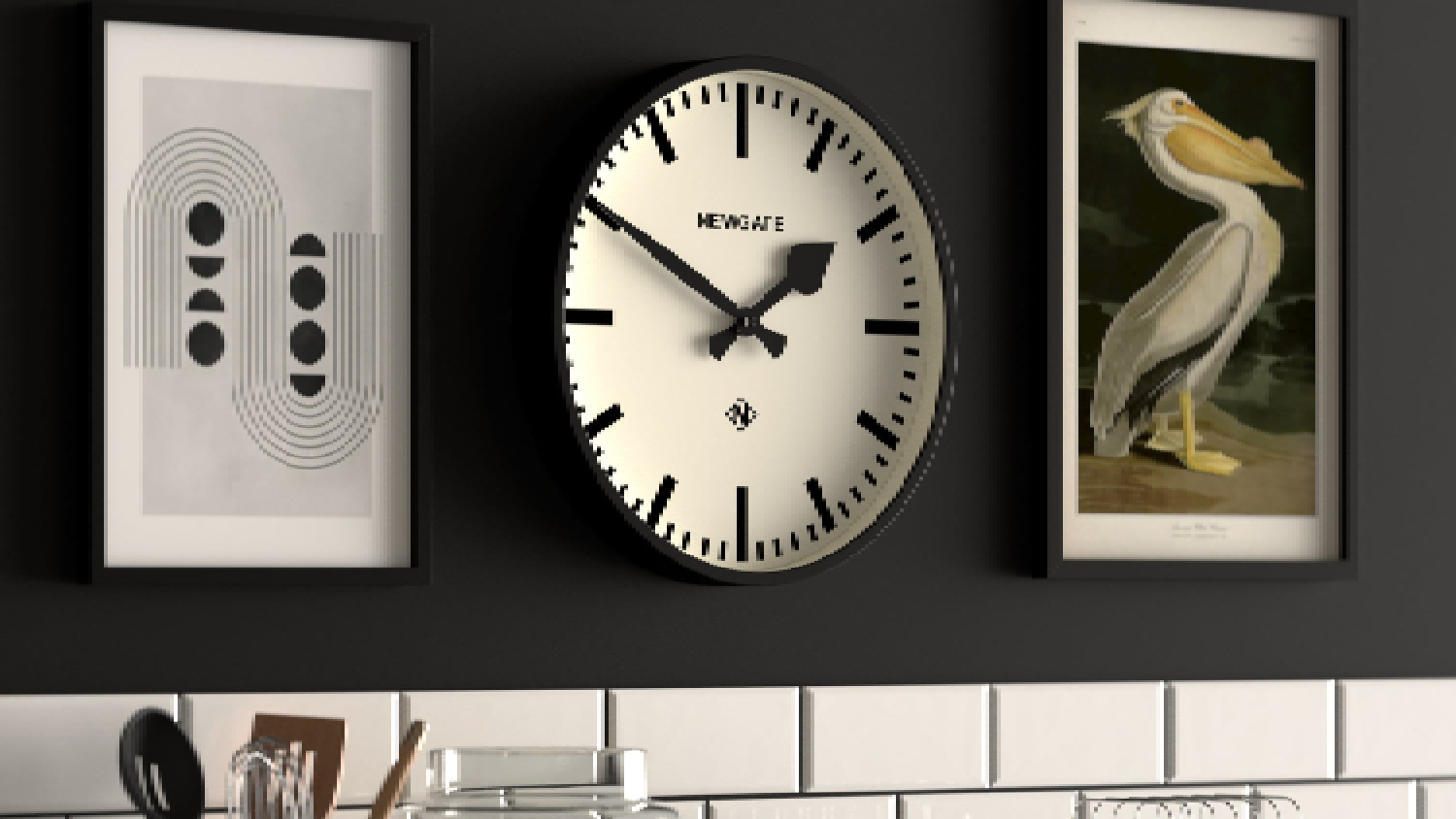 Newgate "Railway" Wall Clock - Black
