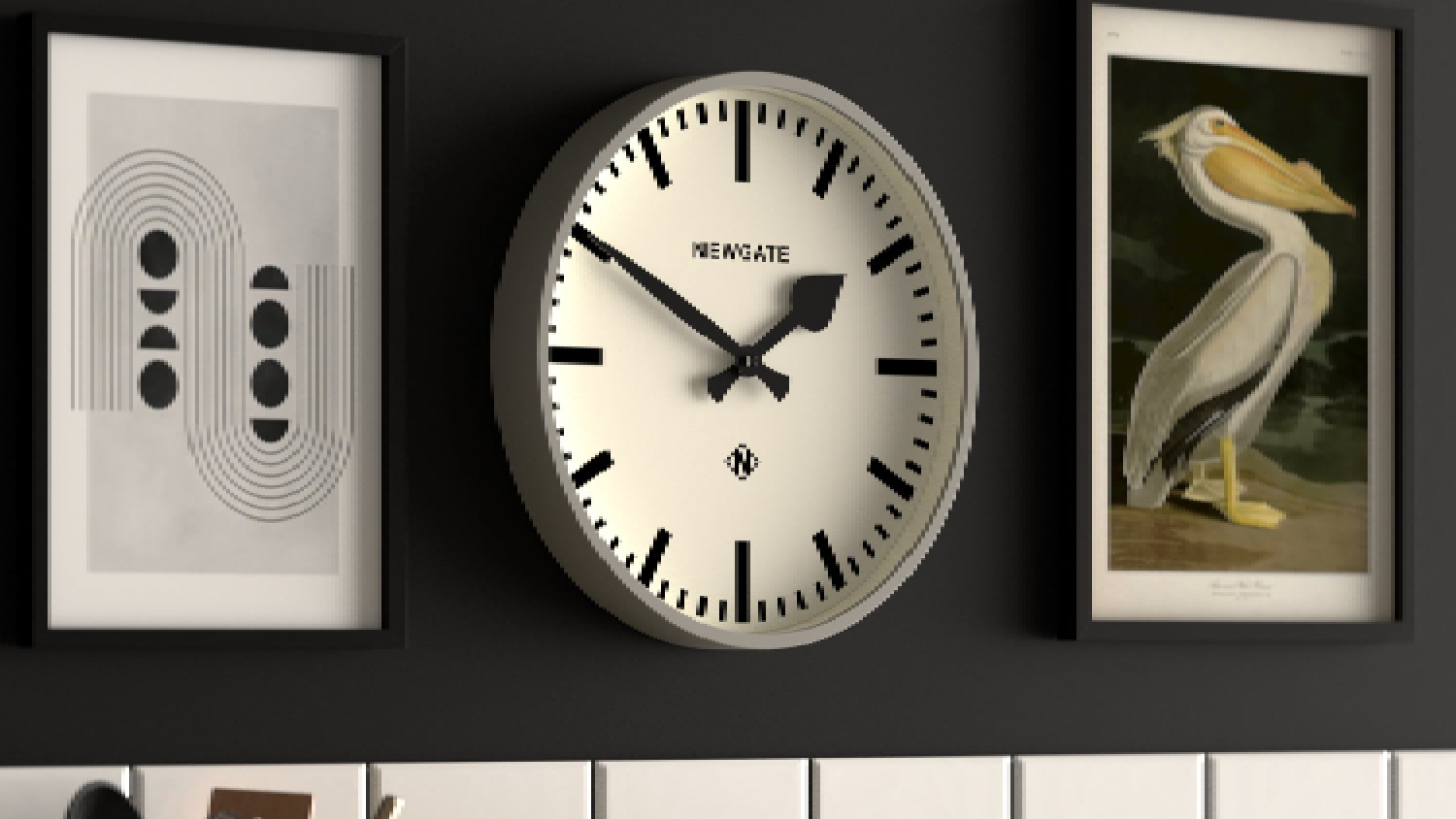 Newgate "Railway" Wall Clock - Grey