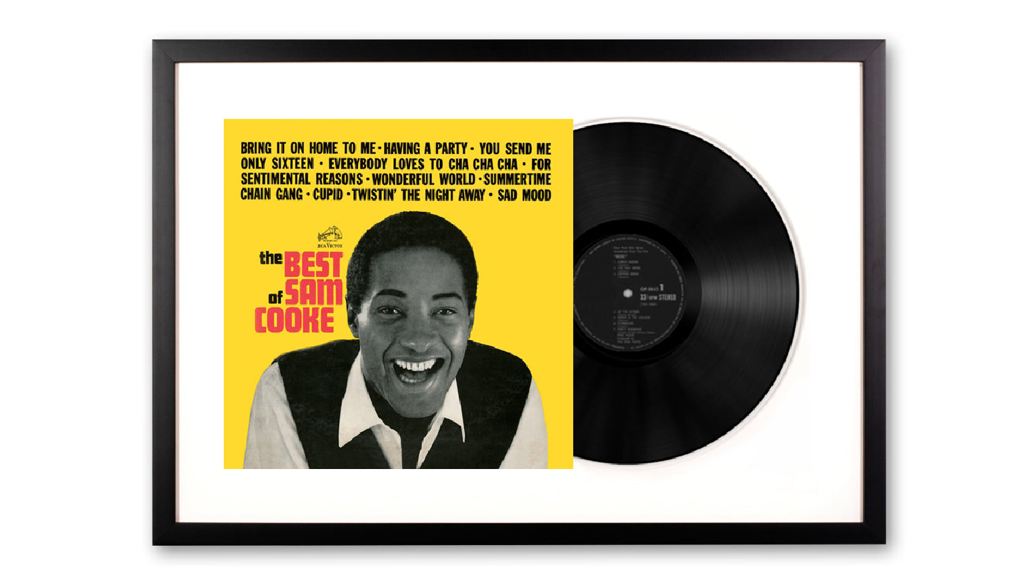 Sam Cooke - The Best Of Sam Cooke Framed Vinyl + Album Art