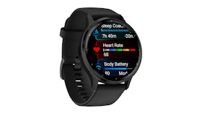Garmin Venu 3 Smartwatch - Slate Stainless Steel Bezel with Black Case and Silicone Band (45mm Case, GPS, Bluetooth)
