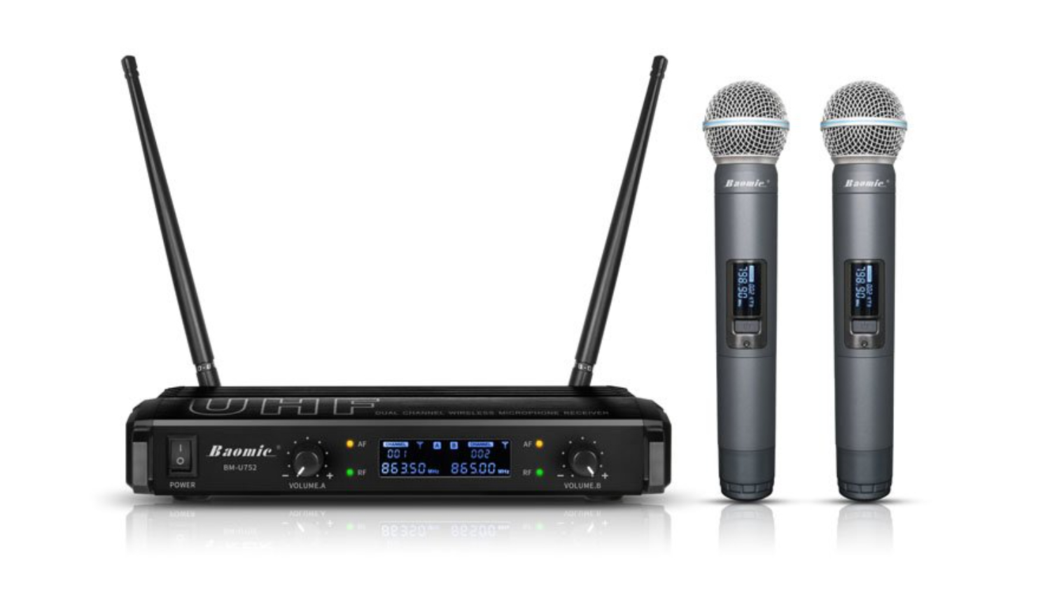 Baomic Professional UHF Wireless Microphone & Receiver Set Harvey