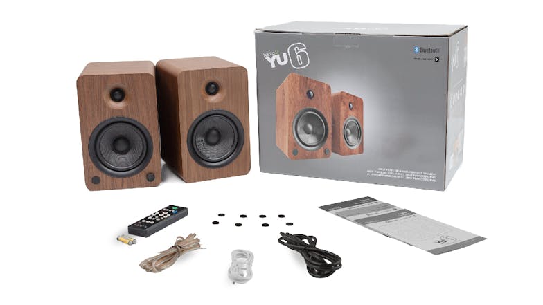 Kanto YU6 200W Bookshelf Speakers w/ Bluetooth - Walnut Finish