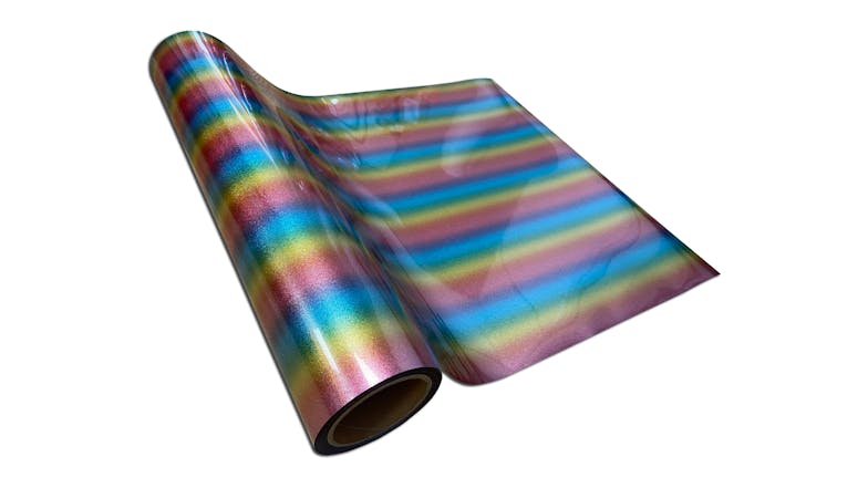 Magic Transfer Heat Transfer Vinyl 25 x 50cm - Rainbow Strips (Light)