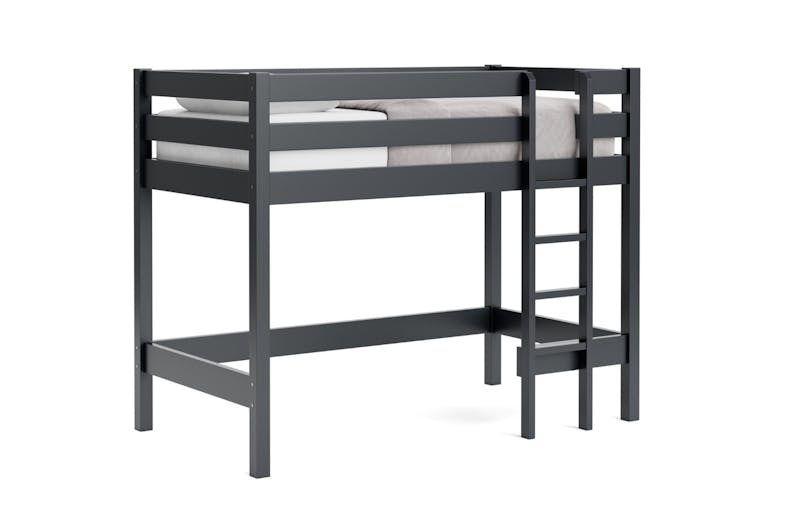 Noah King Single Loft Bed Frame - Charcoal Paint