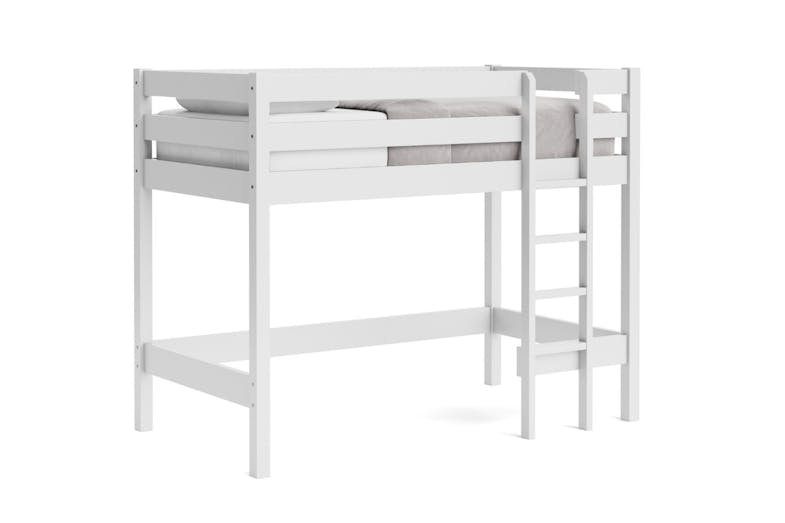 Noah King Single Loft Bed Frame - White Paint