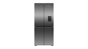Fisher & Paykel 498L Quad Door Fridge Freezer with Ice & Water Dispenser - Black Stainless Steel (Series 7/RF500QNUB1)