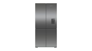 Fisher & Paykel 690L Quad Door Fridge Freezer with Ice & Water Dispenser - Black Stainless Steel (Series 7/RF730QNUVB1)