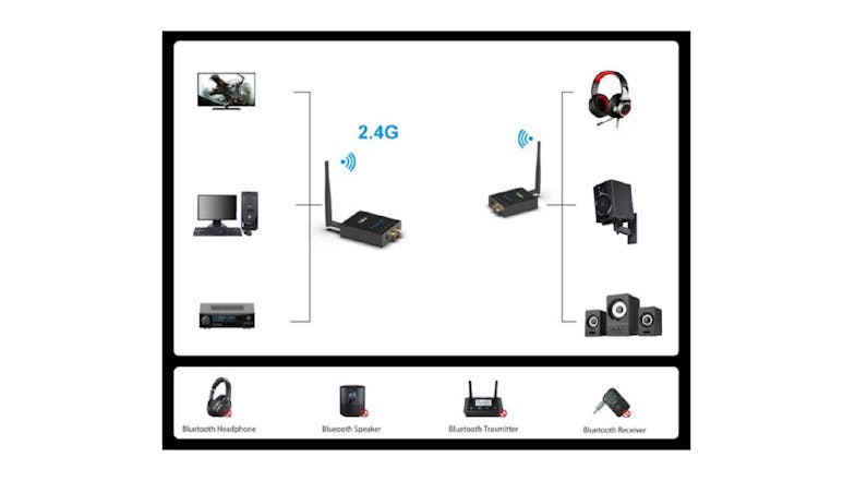 1Mii Wireless 2.5GHz Audio Trasmitter & Reciever