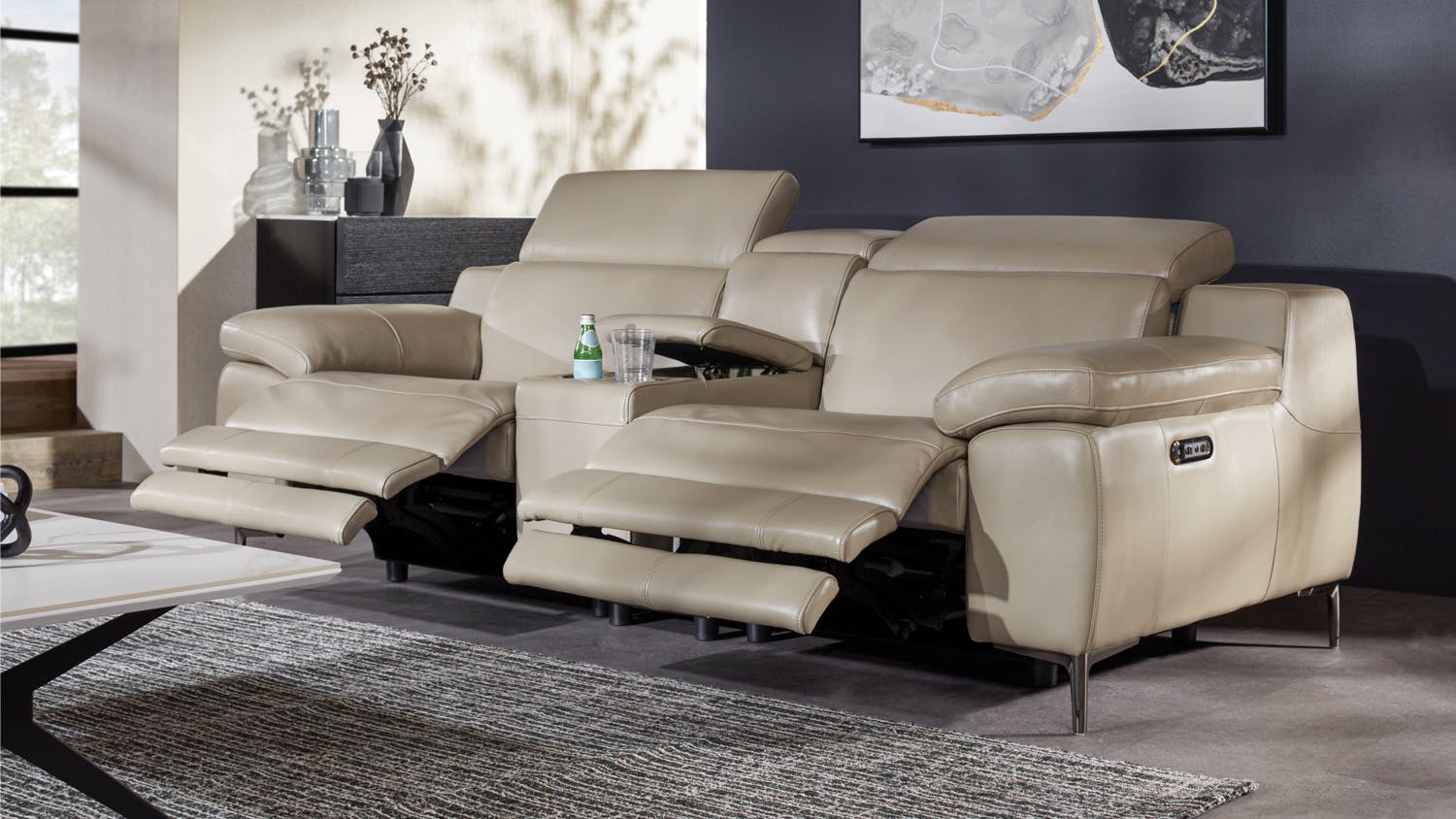 Florence 2 Seater Leather Electric Recliner Sofa