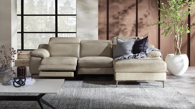 Florence 3 Seater Leather Sofa with Chaise