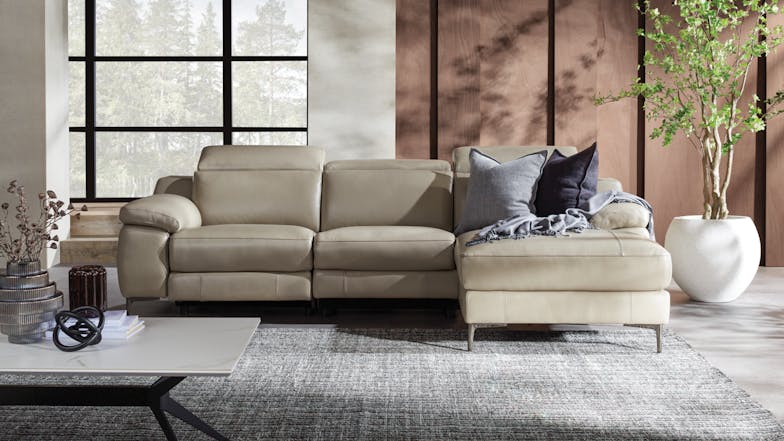 Florence 3 Seater Leather Sofa with Chaise