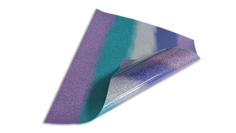 Magic Transfer Heat Transfer Vinyl 25 x 30cm - Glitter Purple Rainbow
