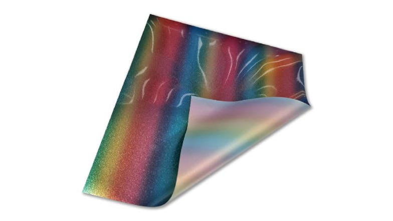 Magic Transfer Heat Transfer Vinyl 25 x 30cm - Rainbow Strips (Light)