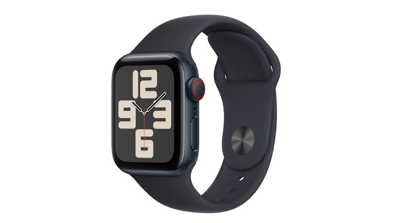 Apple Watch SE (3rd Gen) - Midnight Aluminium Case with Midnight Sport Band (40mm, Cellular & GPS, Bluetooth, Medium-Large Band)