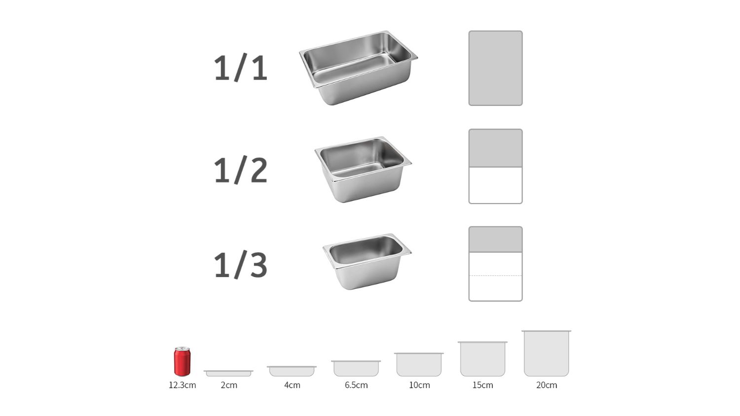 SOGA Gastronorm Food Service Tray GN1/2 150mm