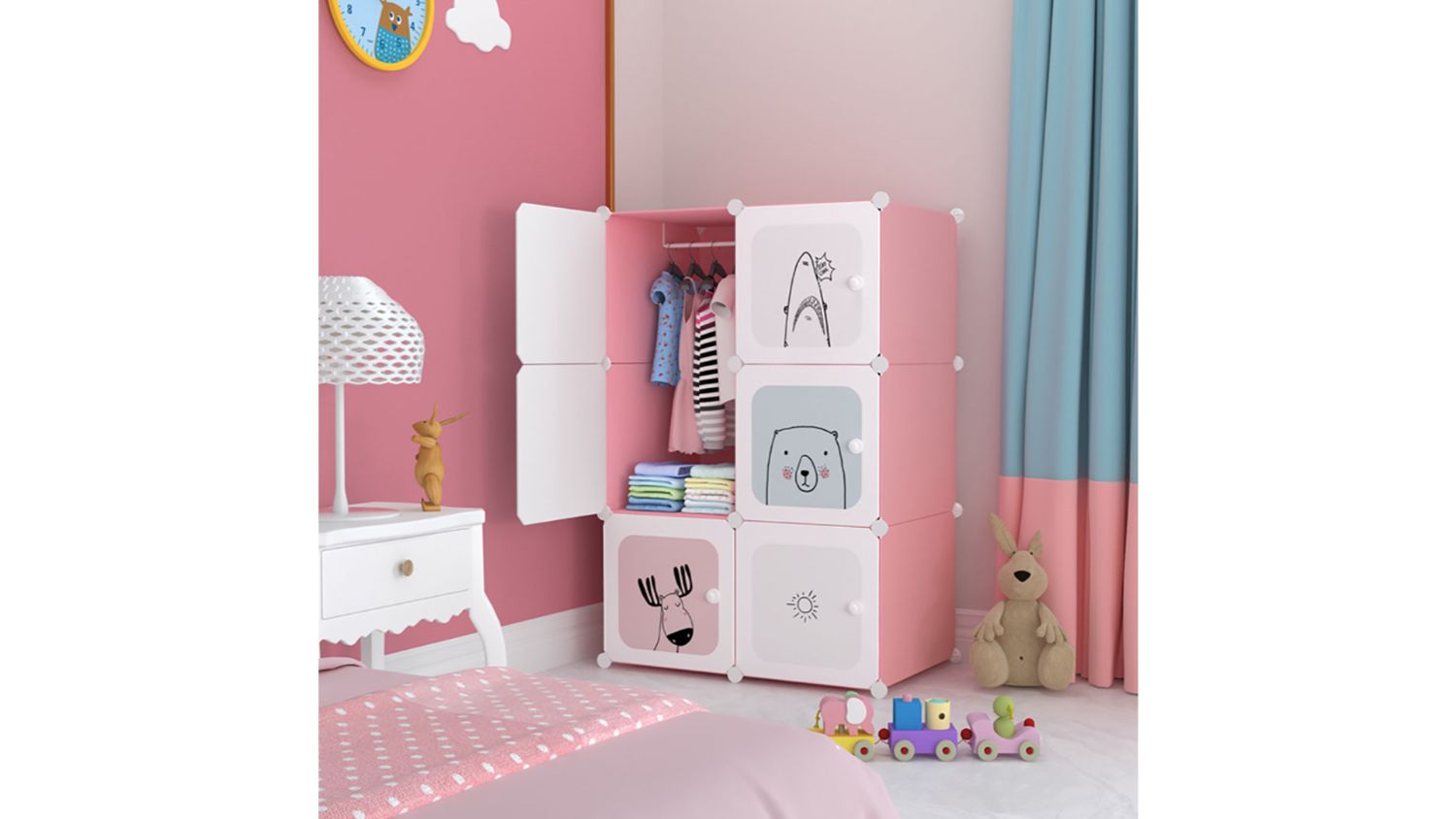 SOGA Modular Children's Storage Cubes 75 x 37 x 110cm Minimalist