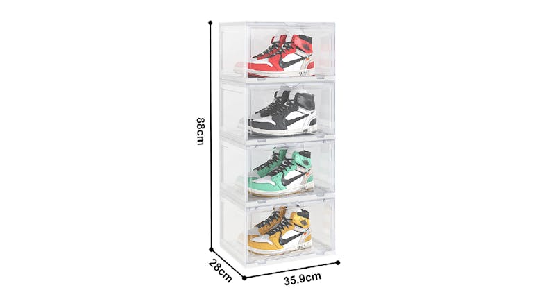 SOGA 4 Tier Shoe Organizer - Transparent