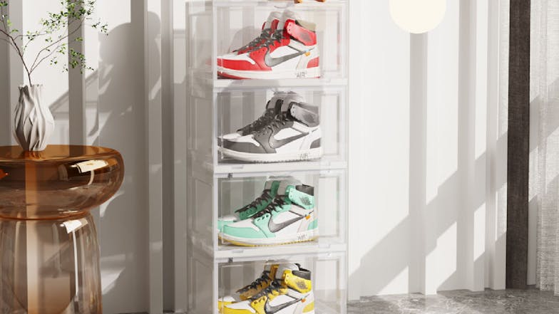 SOGA 4 Tier Shoe Organizer - Transparent