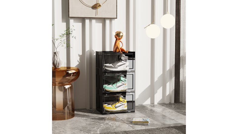 SOGA 3 Tier Shoe Organizer - Black