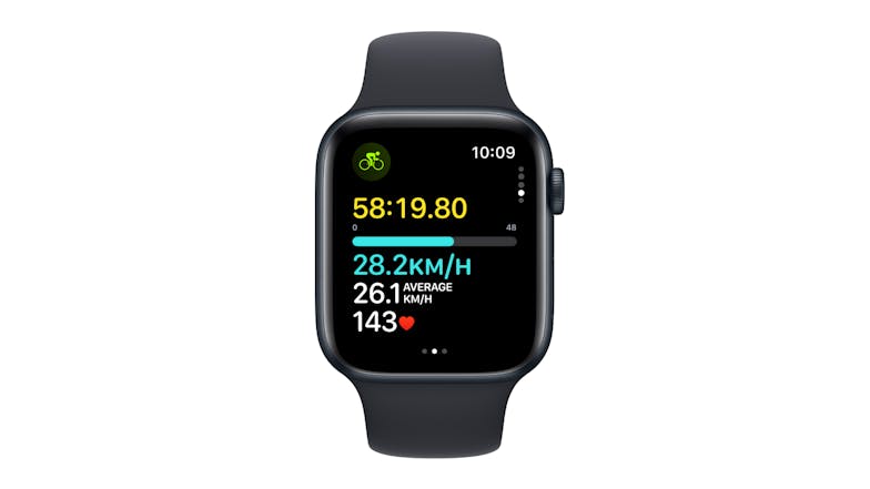 Apple Watch SE (3rd Gen) - Midnight Aluminium Case with Midnight Sport Band (44mm, Cellular & GPS, Bluetooth, Small-Medium Band)