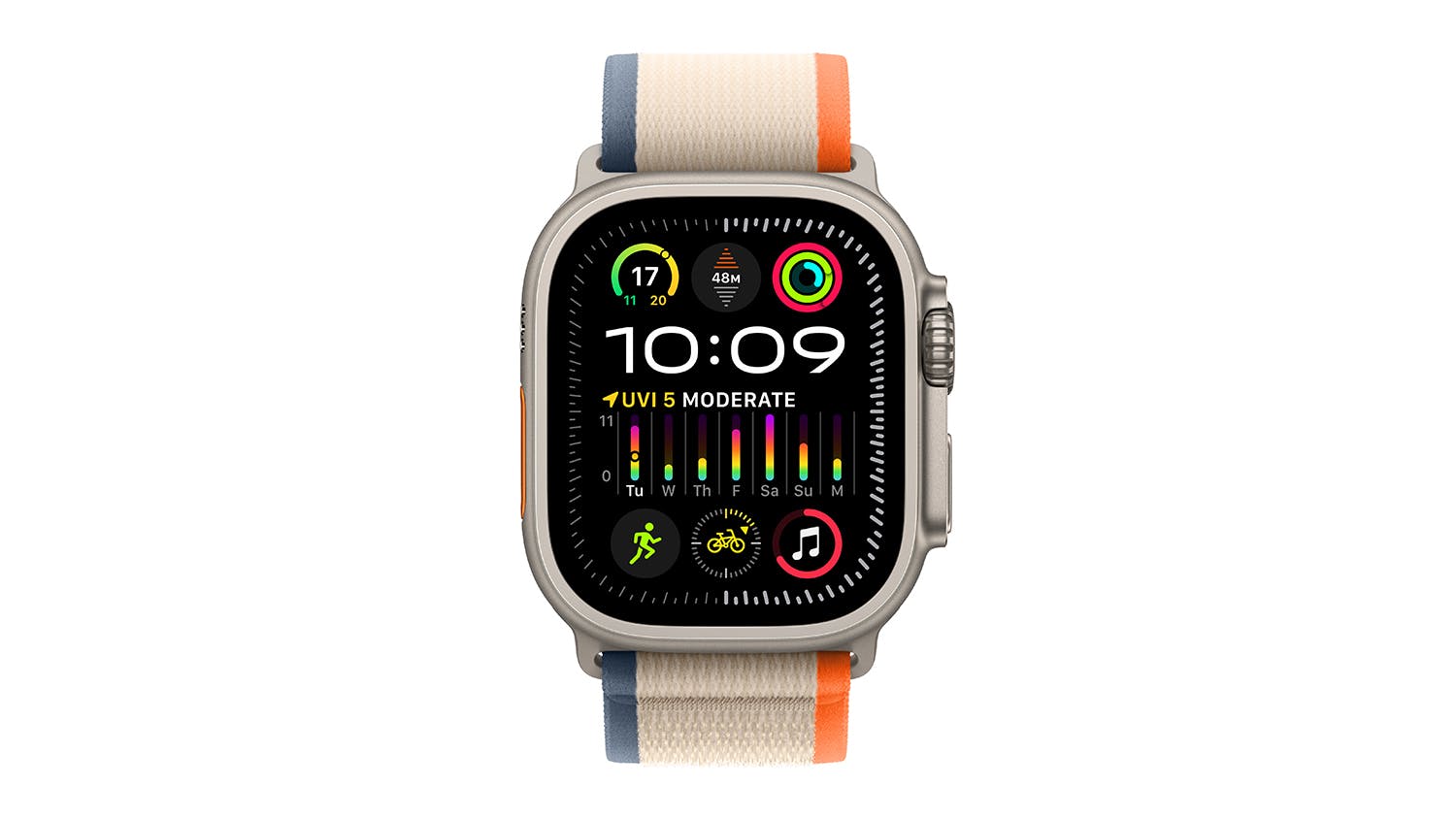 Apple Watch Ultra 2 - Titanium Case with Orange/Beige Trail Loop (49mm, Cellular & GPS, Bluetooth, Small-Medium Loop)