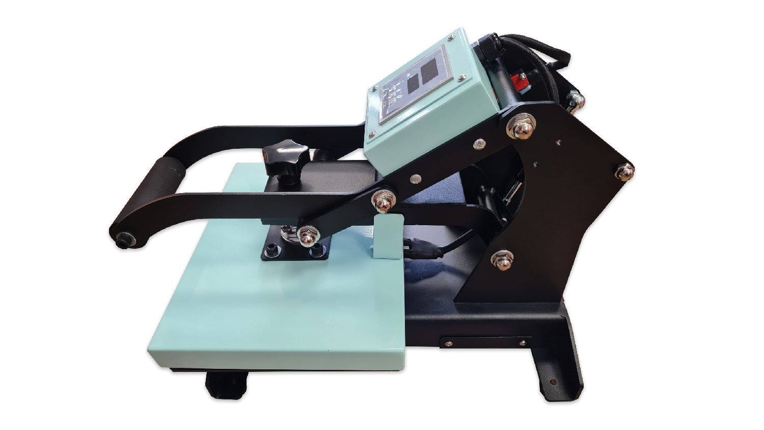 Magic Transfer Clamshell Flat Heat Press 23 x 30cm - Black/Baby Blue