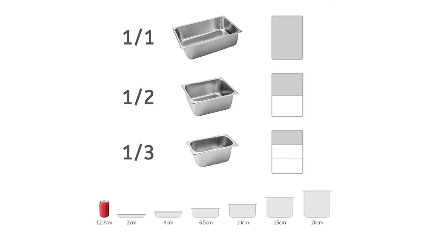 SOGA Gastronorm Food Service Tray GN1/1 20mm