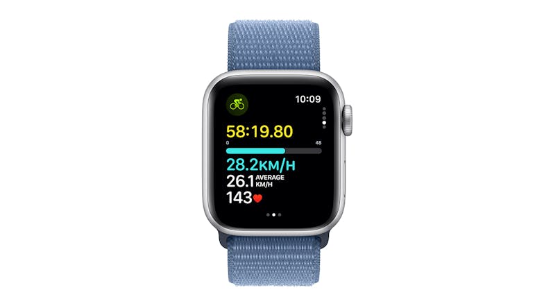 Apple Watch SE (3rd Gen) - Silver Aluminium Case with Winter Blue Sport Loop (40mm, GPS, Bluetooth)