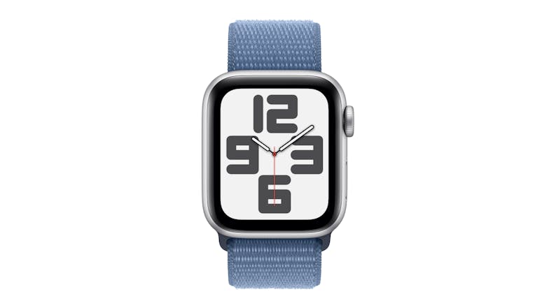 Apple Watch SE (3rd Gen) - Silver Aluminium Case with Winter Blue Sport Loop (40mm, Cellular & GPS, Bluetooth)