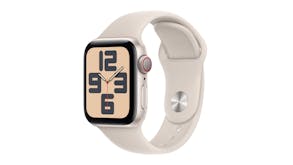Apple Watch SE (3rd Gen) - Starlight Aluminium Case with Starlight Sport Band (40mm, Cellular & GPS, Bluetooth, Medium-Large Band)