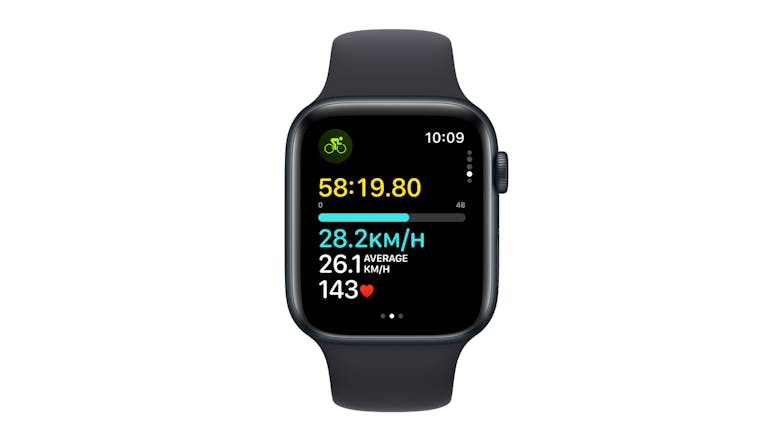Apple Watch SE (3rd Gen) - Midnight Aluminium Case with Midnight Sport Band (44mm, GPS, Bluetooth, Small-Medium Band)