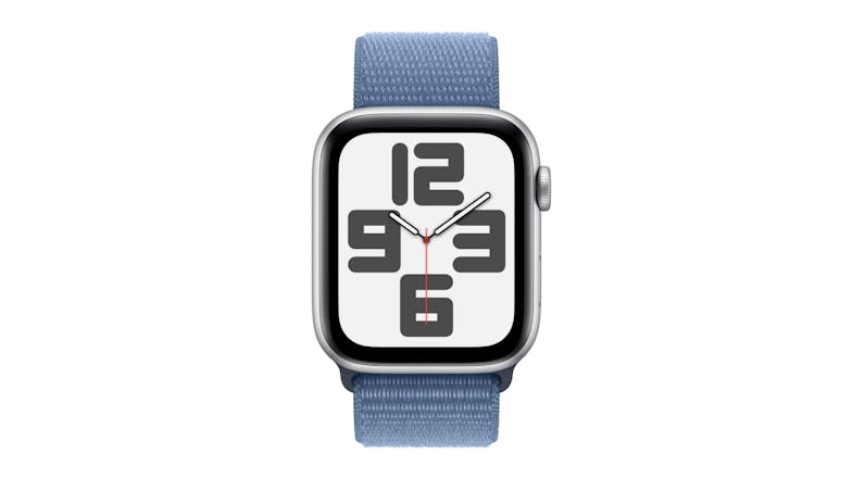 Apple Watch SE - Silver Aluminium Case with Winter Blue Sport Loop (44mm, GPS, Bluetooth)