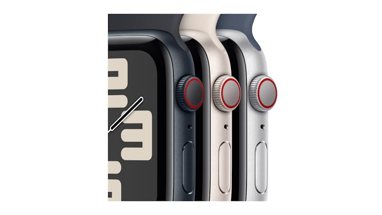 Apple Watch SE - Starlight Aluminium Case with Starlight Sport Band (44mm, Cellular & GPS, Bluetooth, Medium-Large Band)